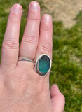 Peacock Feather Seaham Sea Glass Ring