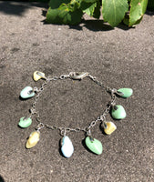 Sea Glass Anklet, Milk Sea Glass, Sea Glass jewelry, Color Sea Glass, Sterling Silver Anklet, Seaham Sea Glas