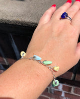 Sea Glass Bracelet, Milk Sea Glass, Sea Glass jewelry, Sterling Silver Bracelet, Seaham Sea Glas