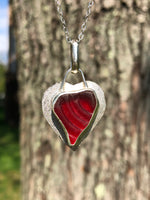 Sea glass necklace, Red Seaham sea glass necklace, Sterling Silver jewelry, Sea Glass Jewelry, English sea glass