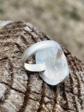 Milk Sea Glass Ring, US Size 8