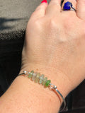 6 Color Sea Glass Hinge Bangle Bracelet