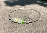 6 Color Sea Glass Hinge Bangle Bracelet