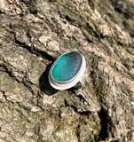 Peacock Feather Seaham Sea Glass Ring