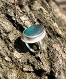 Peacock Feather Seaham Sea Glass Ring